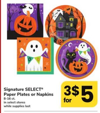 ACME Signature select paper plates or napkins offer