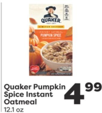 Weis Markets Quaker pumpkin spice instant oatmeal offer