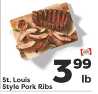 Weis Markets St. louis style pork ribs offer