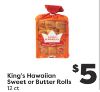 Weis Markets King's hawaiian sweet or butter rolls offer