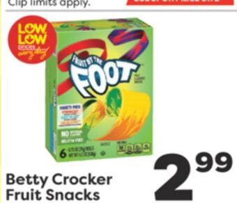 Weis Markets Betty crocker fruit snacks offer