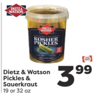 Weis Markets Dietz & watson pickles & sauerkraut offer