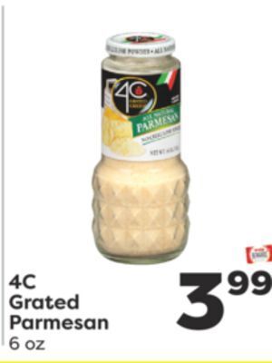 Weis Markets 4c grated parmesan offer