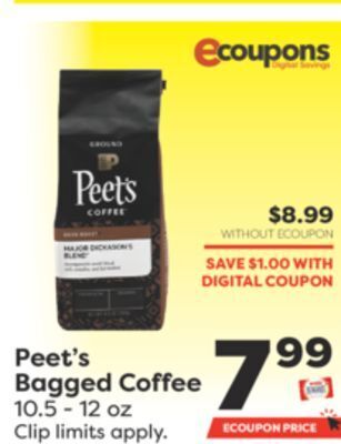 Weis Markets Peet's bagged coffee offer