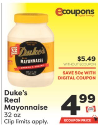 Weis Markets Duke's real mayonnaise offer