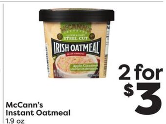 Weis Markets Mccann's instant oatmeal offer