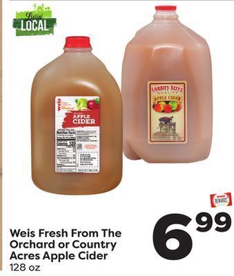 Weis Markets Weis fresh from the orchard or country acres apple cider offer