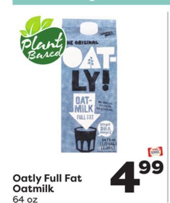 Weis Markets Oatly full fat oatmilk offer