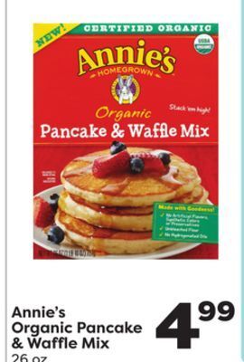 Weis Markets Annie's organic pancake & waffle mix offer