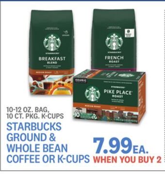 Kings Food Markets Starbucks ground & whole bean coffee or k-cups offer