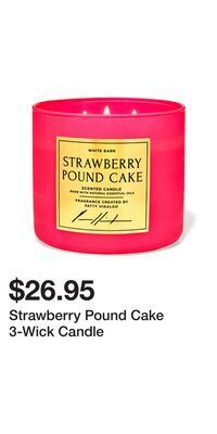 Bath & Body Works Strawberry pound cake 3-wick candle offer