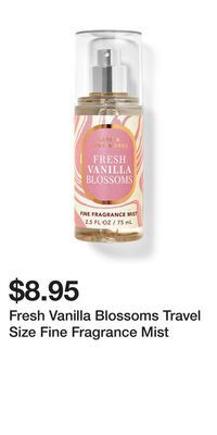 Bath & Body Works Fresh vanilla blossoms travel size fine fragrance mist offer