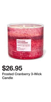 Bath & Body Works Frosted cranberry 3-wick candle offer