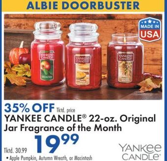 Boscov's Yankee candle 22-oz. original jar fragrance of the month offer