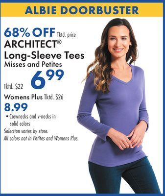 Boscov's Architect long-sleeve tees offer