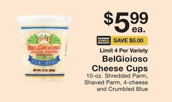 Fairway Store Market Belgioioso cheese cups offer