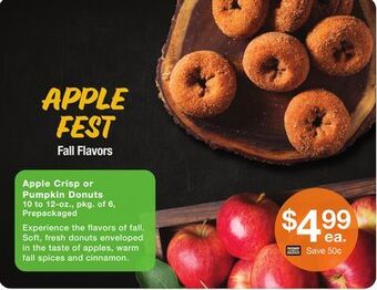 Fairway Store Market Apple crisp or pumpkin donuts offer