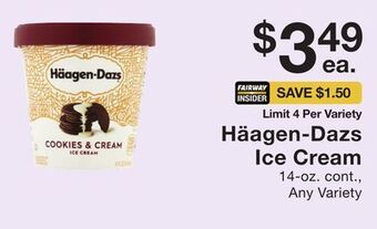 Fairway Store Market Häagen-dazs ice cream offer