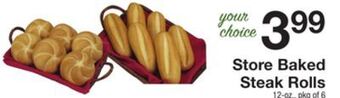 The Fresh Grocer Store baked steak rolls offer