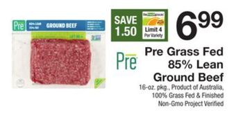 The Fresh Grocer Pre grass fed 85% lean ground beef offer