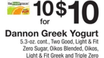 The Fresh Grocer Greek yogurt offer