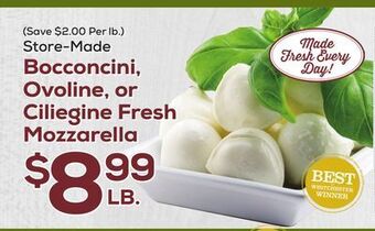 DeCicco & Sons Bocconcini, ovoline, or ciliegine fresh mozzarella offer