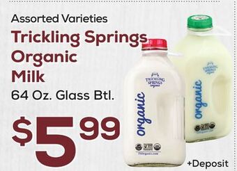 DeCicco & Sons Trickling springs organic milk offer