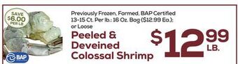 DeCicco & Sons Peeled & deveined colossal shrimp offer