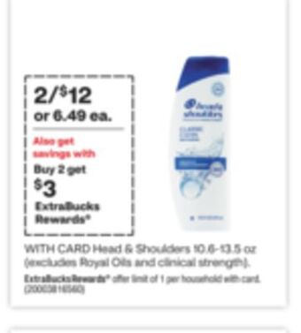 CVS Head & shoulders 10.6-13.5 oz offer