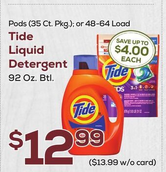 DeCicco & Sons Tide liquid detergent offer