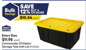 Lowe's Commander 27-gallon storage tote with lid offer