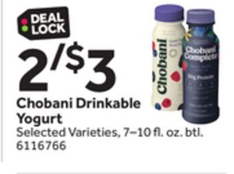 Stop&Shop Chobani drinkable yogurt offer