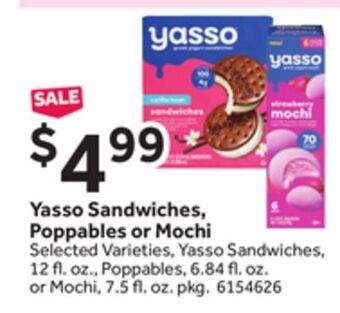 Stop&Shop Yasso sandwiches, poppables or mochi offer