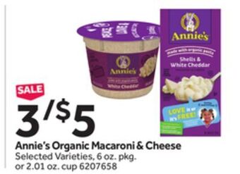 Stop&Shop Annie's organic macaroni & cheese offer