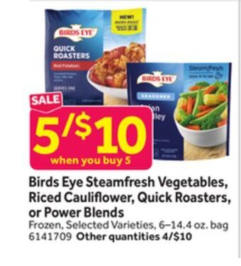 Stop&Shop Birds eye steamfresh vegetables, riced cauli ower, quick roasters, or power blends offer