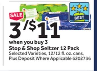 Stop&Shop Stop & shop seltzer 12 pack offer