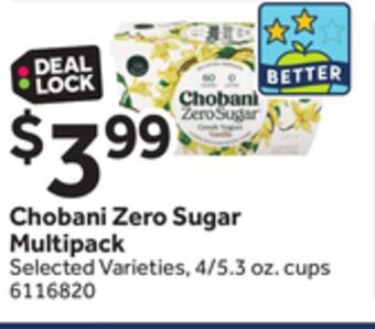 Stop&Shop Chobani zero sugar multipack offer
