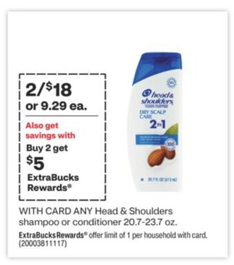CVS Any head & shoulders shampoo or conditioner 20.7-23.7 oz offer