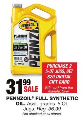 Blain's Farm & Fleet Pennzoil full synthetic oil offer