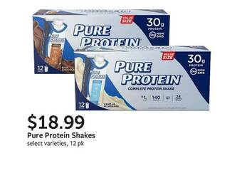 Fareway Pure Protein Shakes offer