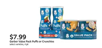 Fareway Gerber Value Pack Puffs Or Crunchies offer