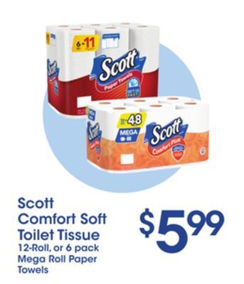 Price Rite Scott comfort soft toilet tissue paper offer
