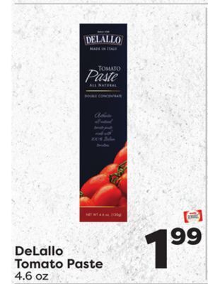 Weis Markets Delallo tomato paste offer