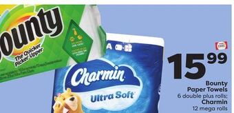 Weis Markets Bounty paper towels 6 double plus rolls charmin 12 mega rolls offer