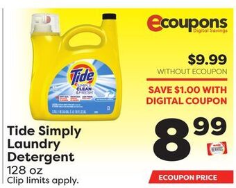 Weis Markets Tide simply laundry detergent offer