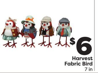 Weis Markets Harvest fabric bird offer