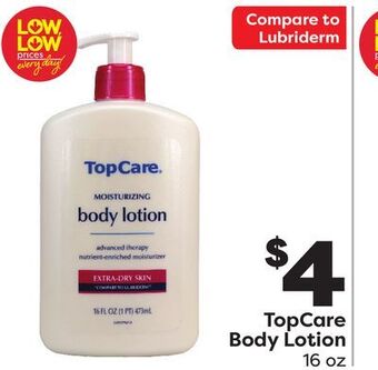 Weis Markets Topcare body lotion offer