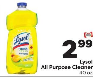 Weis Markets Lysol all purpose cleaner offer