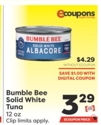 Weis Markets Bumble bee solid white tuna offer