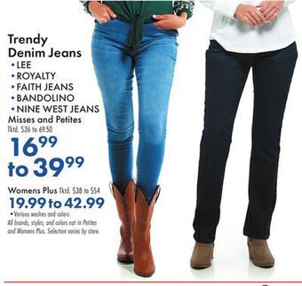 Boscov's Trendy denim jeans offer